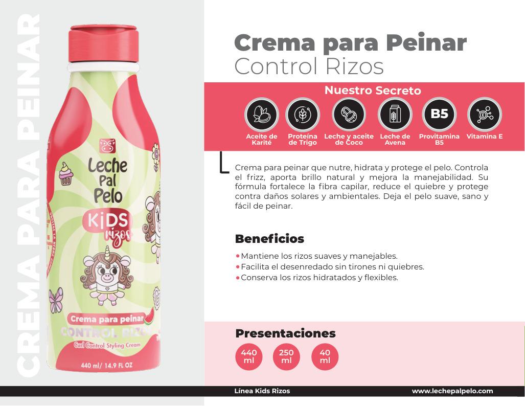 Crema para peinar control rizos kids